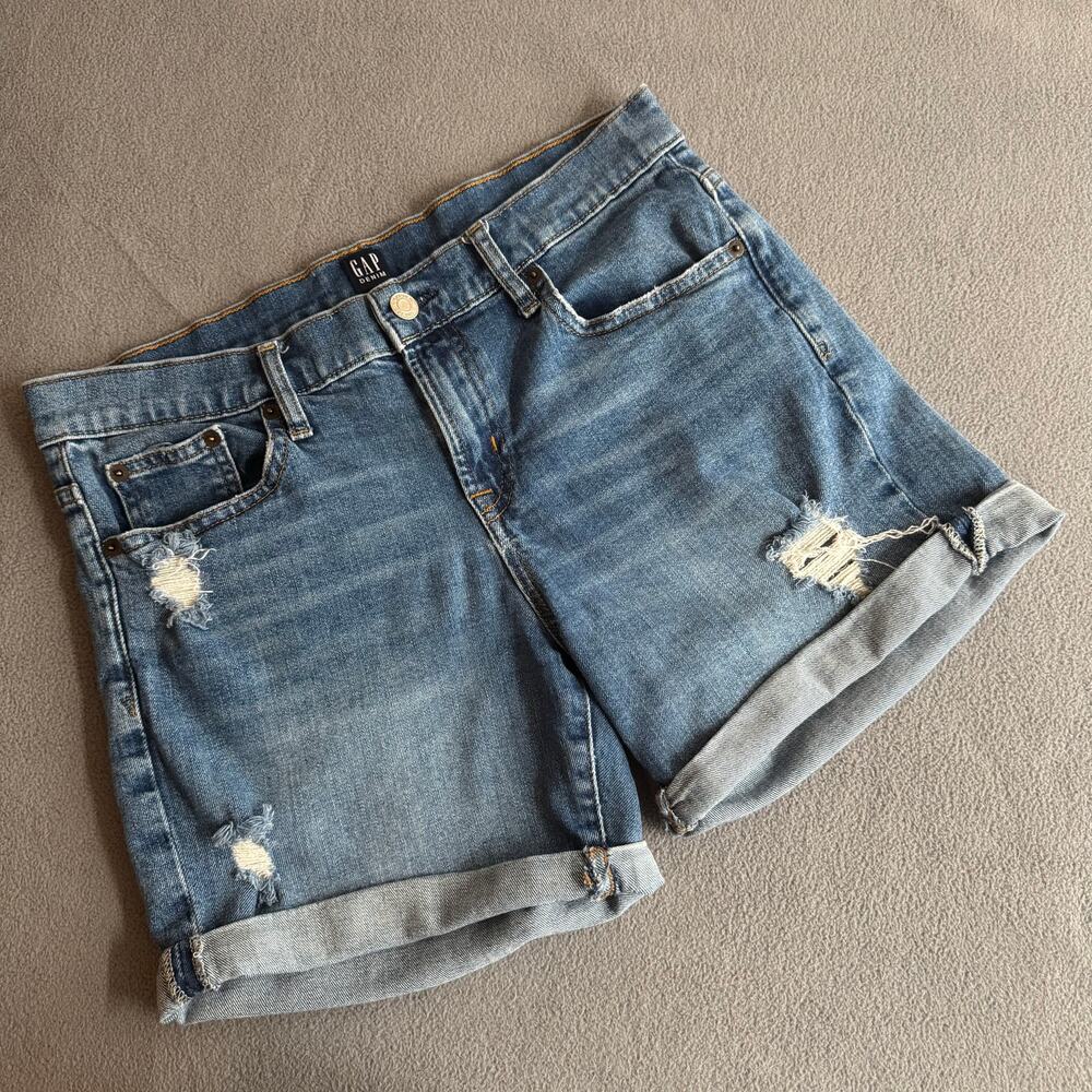 GAP Denim Jean Shorts Womens 29 Regular Blue‎ Classic Casual Distressed